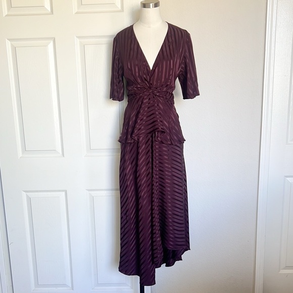 A.L.C Woman Avi Twist-front Silk-jacquard Peplum - Picture 3 of 11